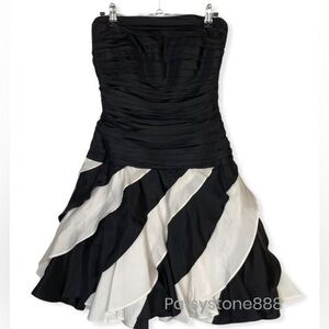 Vintage Tadashi Black/White Cocktail Dress, 6